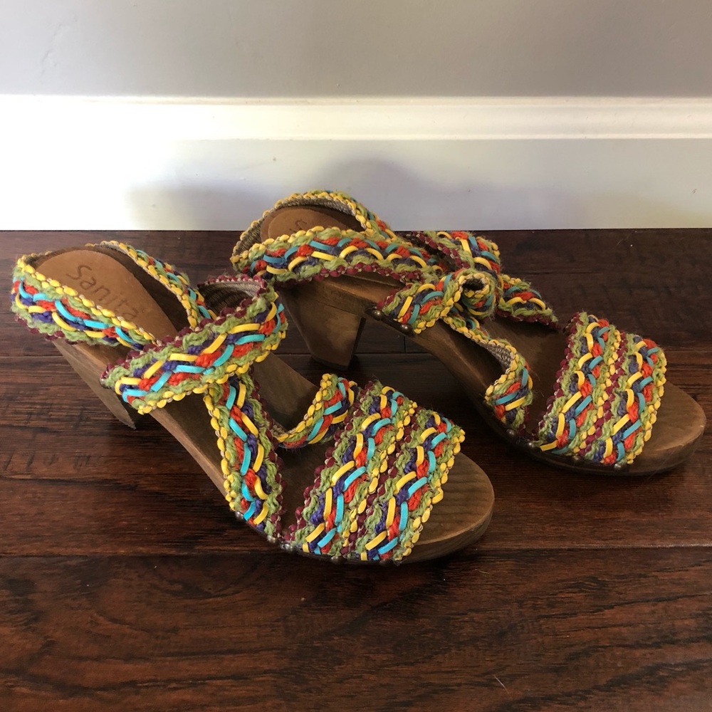 Wood Multi Colored Sanita Sandals